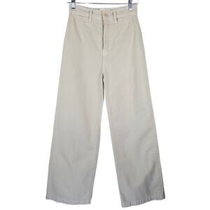 Reformation Tan Logan Ultra High Rise Wide Leg Button Fly Jeans 26